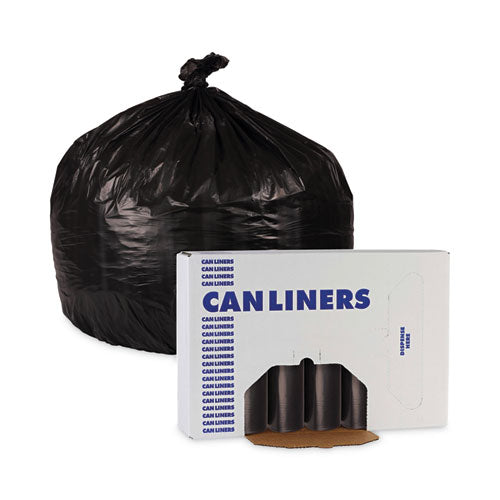 Low-density Waste Can Liners,16 Gal, 1 Mil, 24" X 32", Black, Perforated Roll, 10 Bags/roll, 15 Rolls/carton