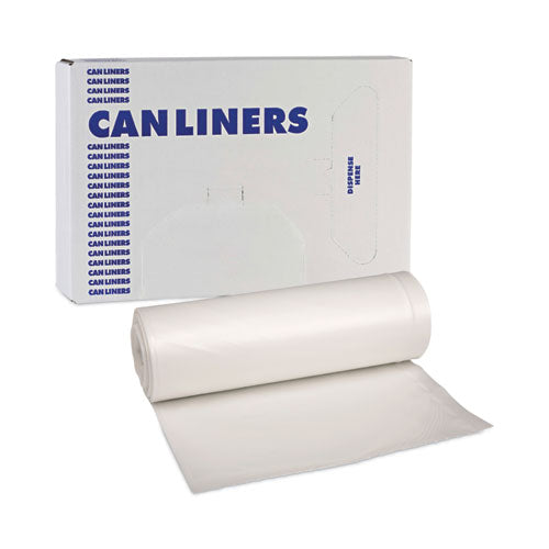 Low-density Waste Can Liners,33 Gal, 0.6 Mil, 33" X 39", White, Perforated Roll, 25 Bags/roll, 6 Rolls/carton