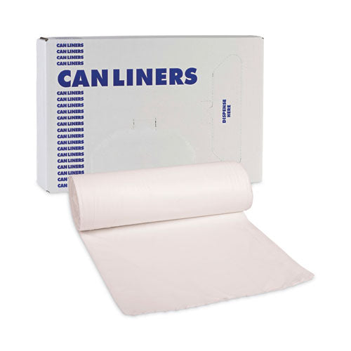 Low-density Waste Can Liners,55 Gal, 0.5 Mil, 38" X 58", White, Perforated Roll, 10 Bags/roll, 10 Rolls/carton