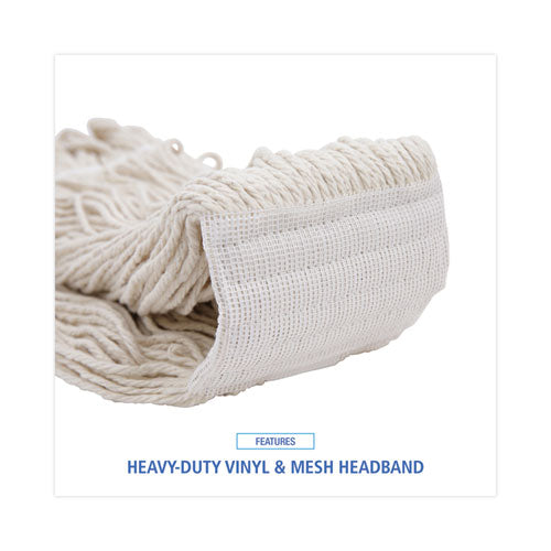 Mop Head, Pro Loop Web/tailband, Premium Saddleback Head, Ctn, 24-oz., Wh, 12/ct.