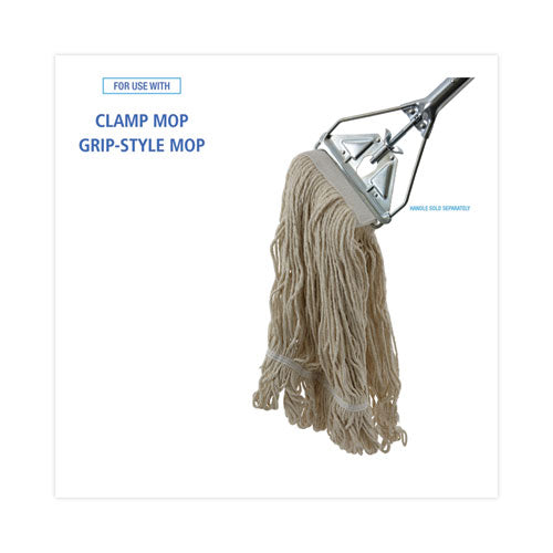 Mop Head, Pro Loop Web/tailband, Premium Saddleback Head, Ctn, 24-oz., Wh, 12/ct.