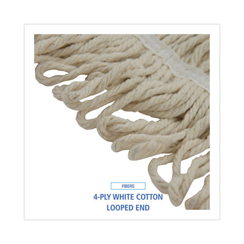 Mop Head, Pro Loop Web/tailband, Premium Saddleback Head, Ctn, 24-oz., Wh, 12/ct.