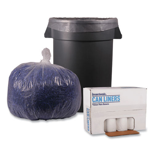 Recycled Low-density Polyethylene Can Liners, 33 Gal,1.1 Mil, 33" X 39", Clear, Perforated, 10 Bags/roll, 10 Rolls/carton