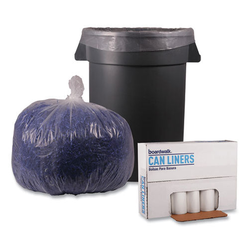 Recycled Low-density Polyethylene Can Liners, 33 Gal,1.4 Mil, 33" X 39", Clear, Perforated, 10 Bags/roll, 10 Rolls/carton