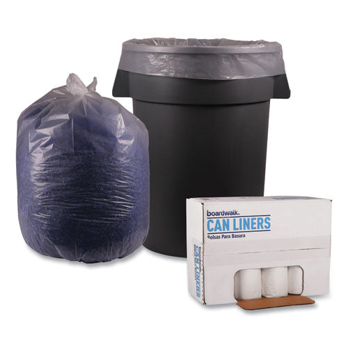 Recycled Low-density Polyethylene Can Liners, 56 Gal,1.4 Mil, 43" X 47", Clear, Perforated, 10 Bags/roll, 10 Rolls/carton