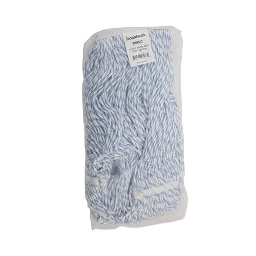 Mop Head, Floor Finish, Narrow, Rayon/polyester, Medium, White/blue, 12/carton.