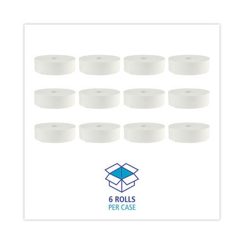 Jrt Bath Tissue, Jumbo, Septic Safe, 2-ply, White, 3.5" X 2,000 Ft, 12" Dia, 6 Rolls/carton