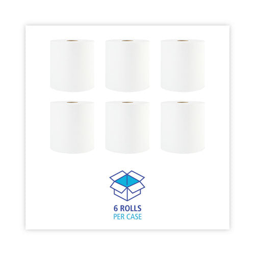 Hardwound Paper Towels, 1-ply, 8" X 800 Ft, White, 6 Rolls/carton.