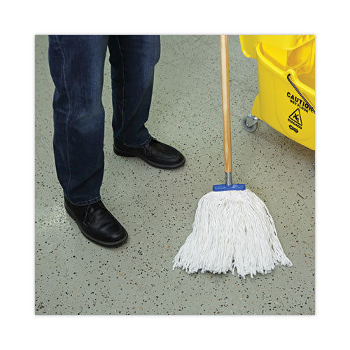 Mop Head, Economical Lie-flat Head, Rayon Fiber, 20oz, White, 12/carton.