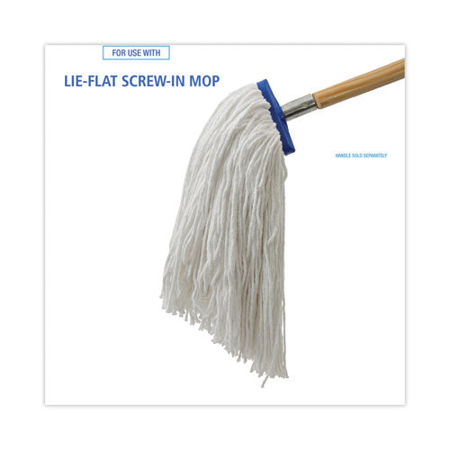 Mop Head, Economical Lie-flat Head, Rayon Fiber, 20oz, White, 12/carton.