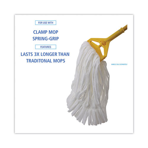 Mop Head, Looped, Enviro Clean With Tailband, Medium, White, 12/carton.