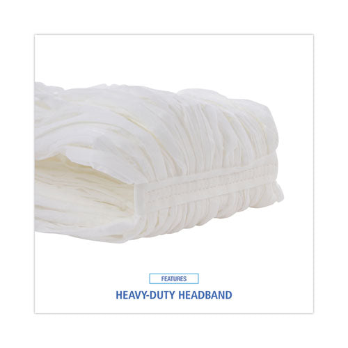 Mop Head, Looped, Enviro Clean With Tailband, Medium, White, 12/carton.