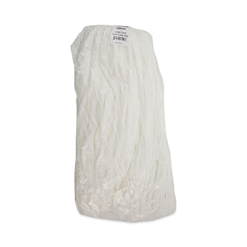 Mop Head, Looped, Enviro Clean With Tailband, Large, White, 12/carton.