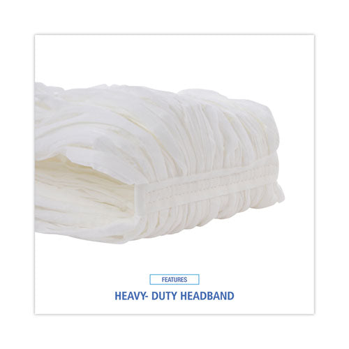Mop Head, Looped, Enviro Clean With Tailband, Large, White, 12/carton.