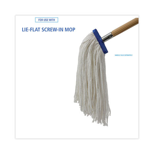 Mop Head, Lie-flat Head, Rayon Fiber, 24oz, White, 12/carton.
