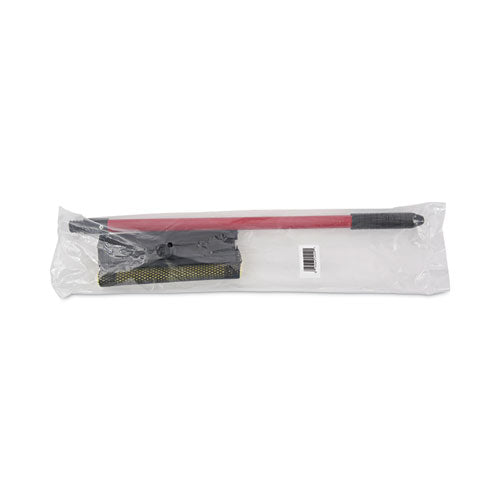 General-duty Squeegee, 8" Wide Blade, Black/red, 21" Handle.