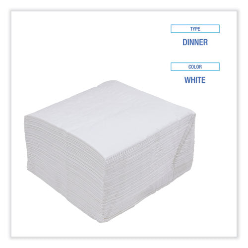 Dinner Napkin, 1-ply, 17 X 17, White, 250/pack, 12 Packs/carton.