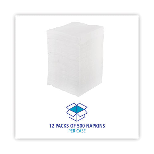 1/4-fold Lunch Napkins, 1-ply, 11.8" X 11.2", White, 6,000/carton.