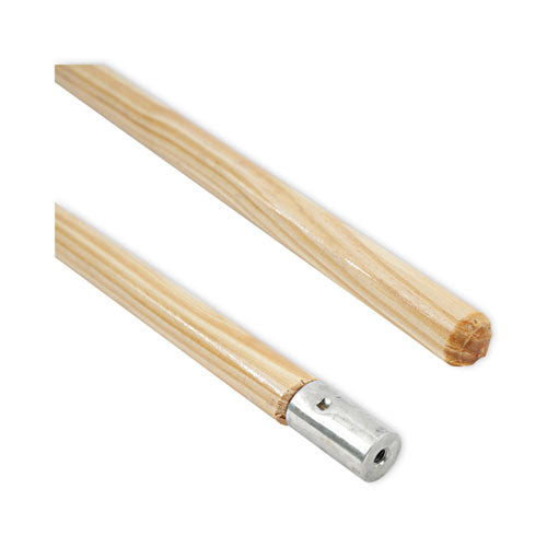 Lie-flat Screw-in Mop Handle, Lacquered Wood, 1.13" Dia X 60", Natural.