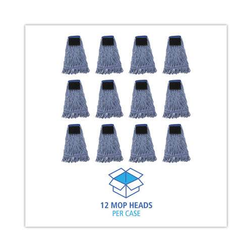 Mop Head, Loop-end, Cotton With Scrub Pad, Medium, 12/carton.