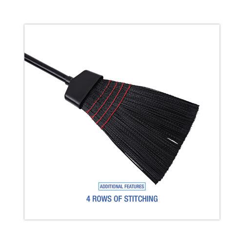 Maid Broom, Plastic Bristles, 54" Overall Length, Dozen.