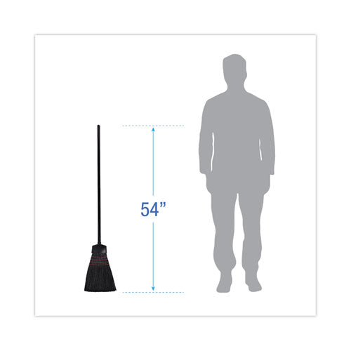 Maid Broom, Plastic Bristles, 54" Overall Length, Dozen.