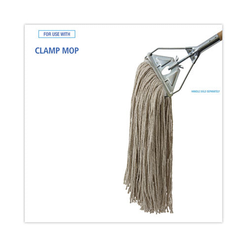 Mop Head, Cotton, Cut-end, White, 4-ply, 32oz, 12/carton.