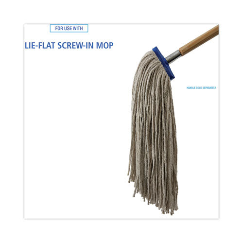 Mop Head, Lie-flat Head, Cotton Fiber, 24 Oz., White, 12/carton.