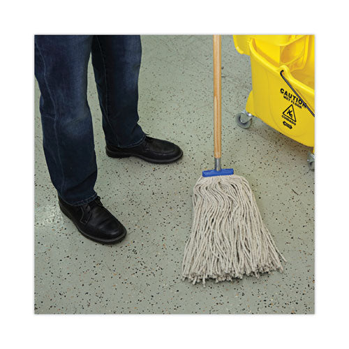 Mop Head, Lie-flat Head, Cotton Fiber, 24 Oz., White, 12/carton.