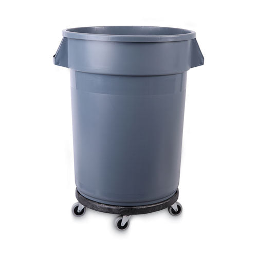 Refuse Container Utility Dolly, 300 Lb Capacity, 18.25" Diameter, Gray.