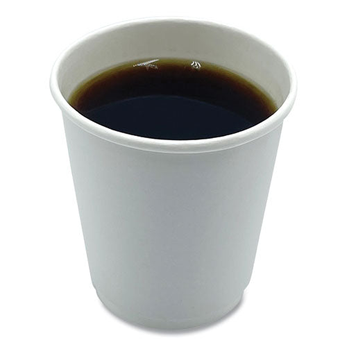 Paper Hot Cups, Double-walled, 8 Oz, White, 25/pack.