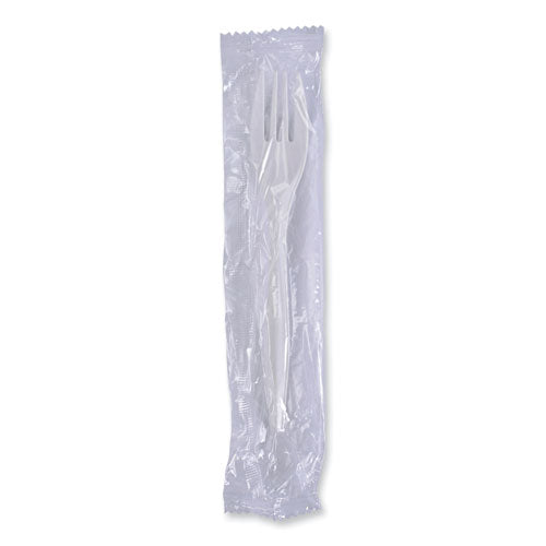 Mediumweight Wrapped Polypropylene Cutlery, Fork, White, 1000/carton.