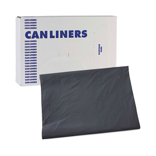 Linear Low Density Industrial Can Liners, 60 Gal,1.3 Mil, 38" X 58", Gray, Flat Pack, 100/carton