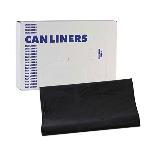 Linear Low Density Industrial Can Liners, 56 Gal,1.7 Mil, 43" X 47", Black, Flat Pack, 100/carton