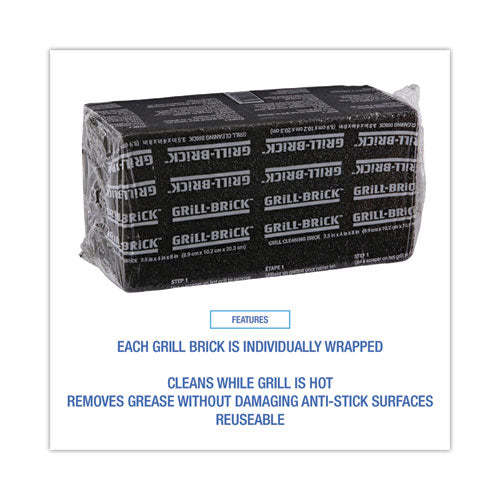 Grill Brick, 8 X 4, Black, 12/carton.