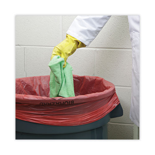 Linear Low Density Health Care Trash Can Liners,33 Gal, 1.3 Mil, 33" X 39", Red, Flat Pack, 150/carton