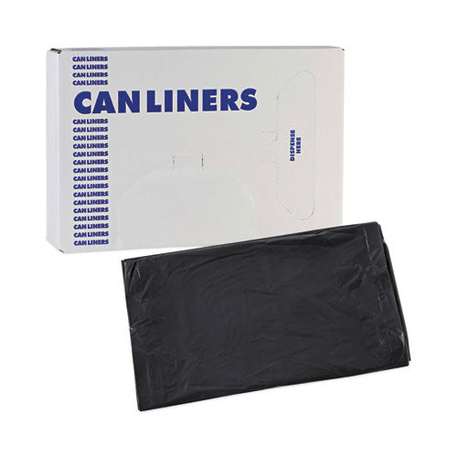 Linear Low Density Industrial Can Liners, 30 Gal, 0.65 Mil, 30" X 36", Black, Flat Pack, 200/carton.
