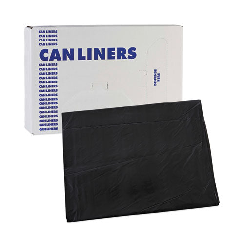 Linear Low Density Industrial Can Liners, 60 Gal, 0.7 Mil, 38" X 58", Black, Flat Pack, 100/carton.