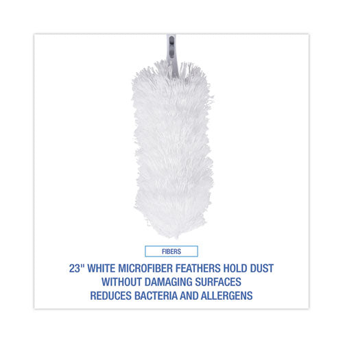 Microfeather Duster, Microfiber Feathers, Washable, 23", White.
