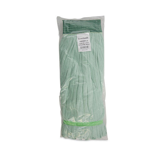 Microfiber Looped-end Wet Mop Head, Large, Green, 12/carton.
