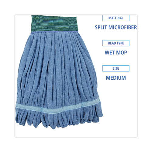 Microfiber Looped-end Wet Mop Head, Medium, Blue.