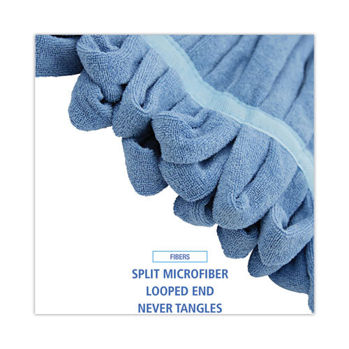 Microfiber Looped-end Wet Mop Head, Medium, Blue.