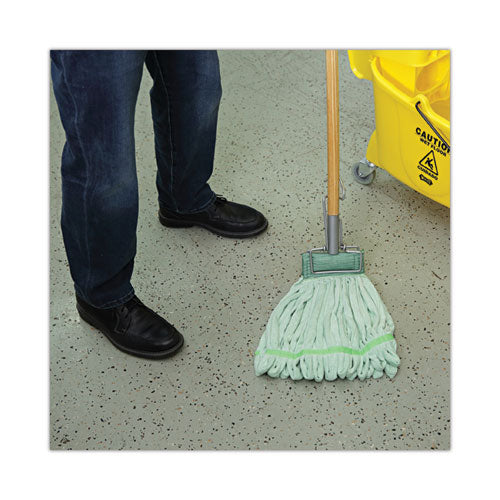 Microfiber Looped-end Wet Mop Head, Medium, Green.
