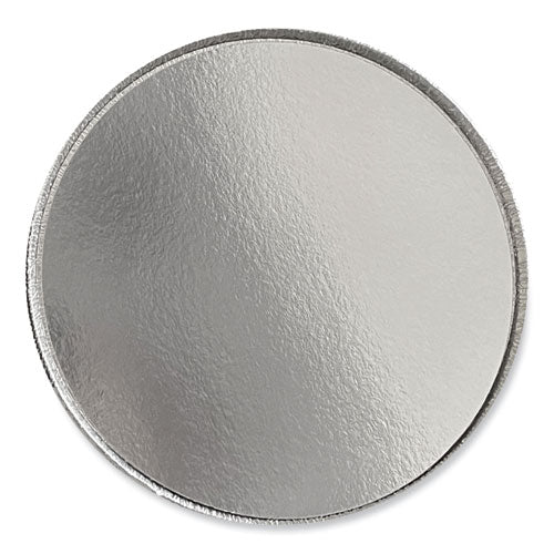 Round Aluminum To-go Containers With Lid, 24 Oz, 7" Diameter X 1.47"h, Silver 200/carton.