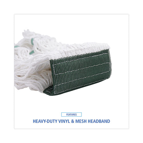 Loop End Rayon Mop Head, Rayon, Medium, 14 Oz, White, Dozen.