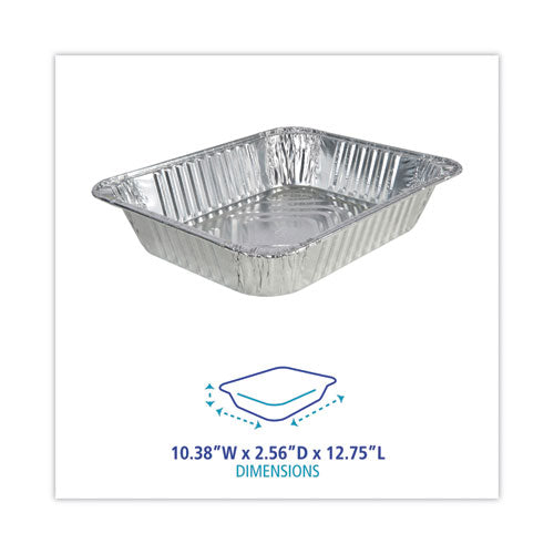 Aluminum Steam Table Pans, Half-size Deep, 400 Gauge, 2.56" Deep, 10.38 X 12.75, 100/carton.