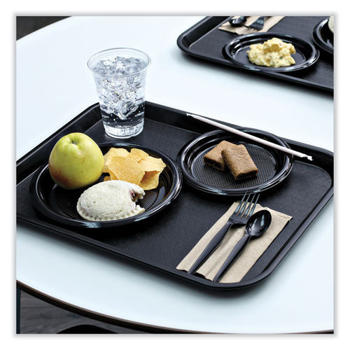 Heavyweight Wrapped Polystyrene Cutlery, Teaspoon, Black, 1,000/carton.