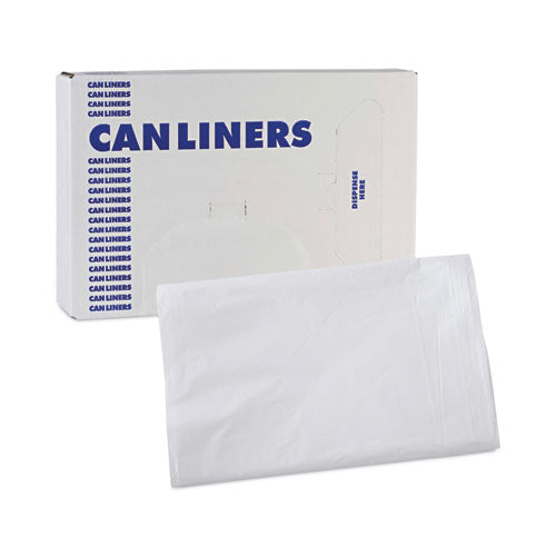 Linear Low Density Industrial Can Liners, 16 Gal, 0.5 Mil, 24" X 32", White, Flat Pack, 500/carton.