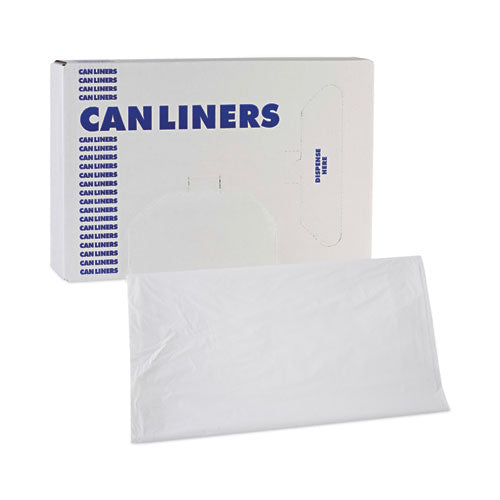 Linear Low Density Industrial Can Liners, 45 Gal,0.9 Mil, 40" X 46", White, Flat Pack, 100/carton.