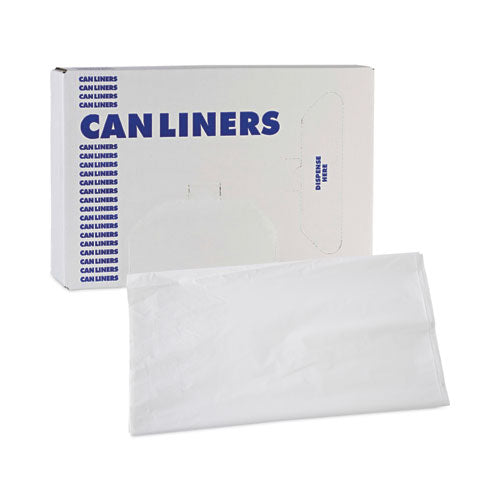 Linear Low Density Industrial Can Liners,56 Gal, 0.9 Mil, 43" X 47", White, Flat Pack, 100/carton